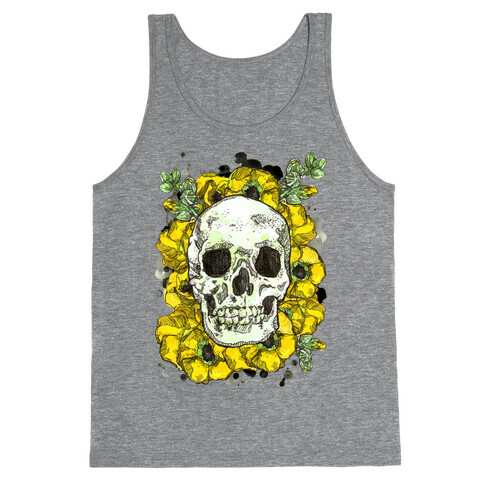 Skull on a Bed of Poppies Tank Top