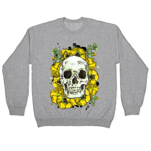 Skull on a Bed of Poppies Pullover