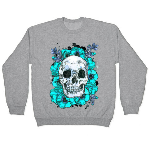 Skull on a Bed of Poppies Pullover