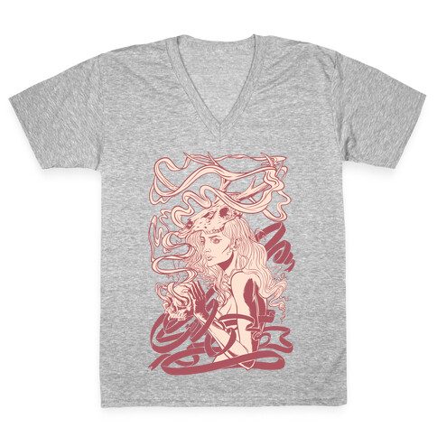 Skull Witch V-Neck Tee Shirt