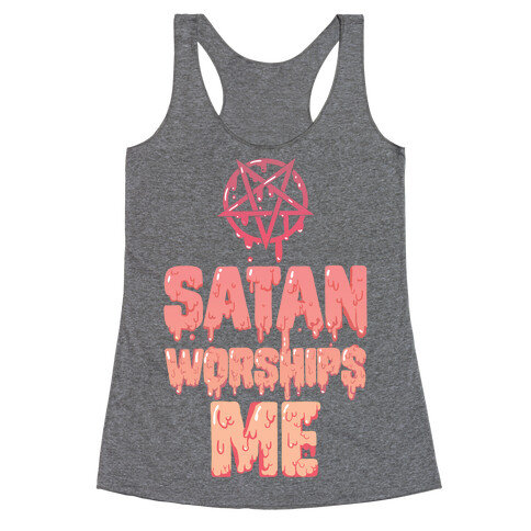 Satan Worships Me Racerback Tank Top