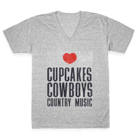 Cupcakes Cowboys & Country(My Loves) V-Neck Tee Shirt