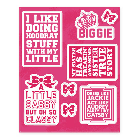 I Love My Little Sorority  Stickers and Decal Sheet