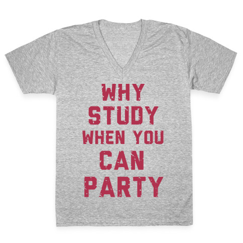 Why Study When You Can Party V-Neck Tee Shirt