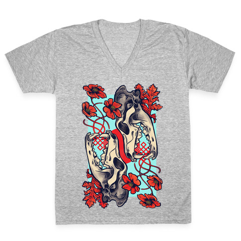 Sleep And The Coyote V-Neck Tee Shirt