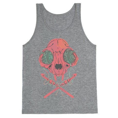 Cat Skull & Crochet Hooks Tank Top