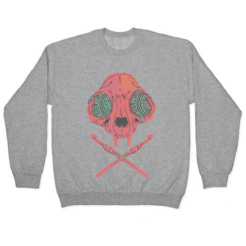 Cat Skull & Crochet Hooks Pullover