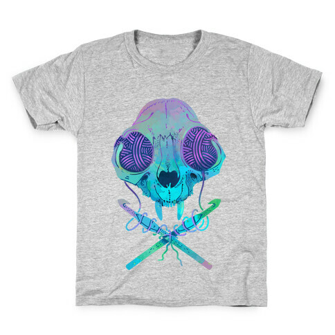 Cat Skull & Crochet Hooks Kids T-Shirt