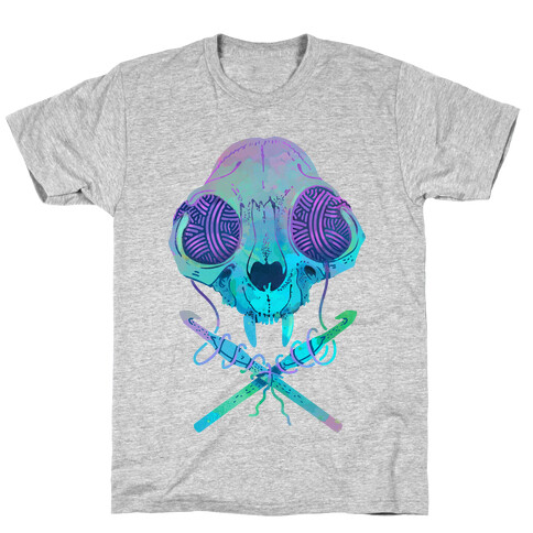Cat Skull & Crochet Hooks T-Shirt