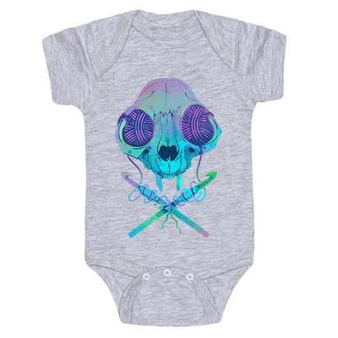 Cat Skull & Crochet Hooks Baby One-Piece