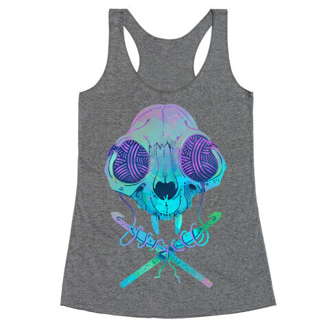 Cat Skull & Crochet Hooks Racerback Tank Top