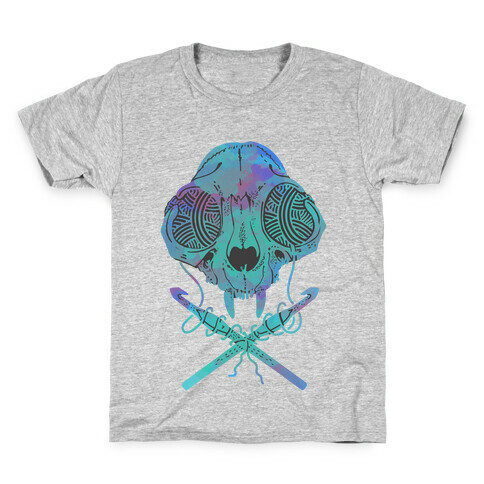 Cat Skull & Crochet Hooks Kids T-Shirt