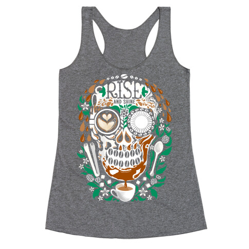 Rise and Shine Coffee Skull Racerback Tank Top