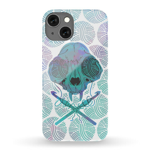 Cat Skull & Crochet Hooks Phone Case