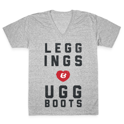 Leggings and Ugg Boots V-Neck Tee Shirt