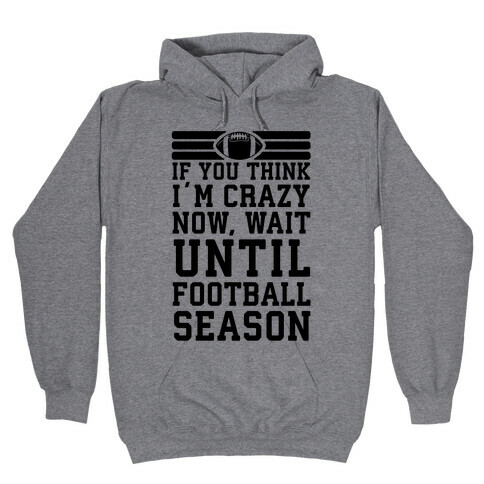 If You Think I'm Crazy Now Wait Until Football Season Hooded Sweatshirt
