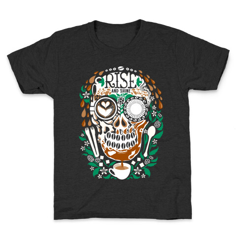 Rise and Shine Coffee Skull Kids T-Shirt