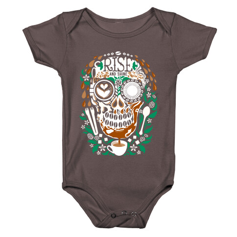 Rise and Shine Coffee Skull Baby One-Piece