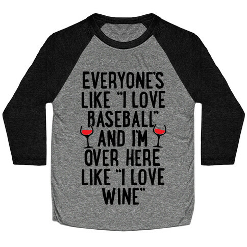 Baseball And Wine Baseball Tee