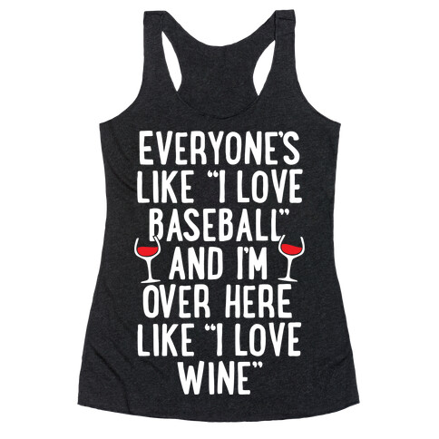 Baseball And Wine Racerback Tank Top