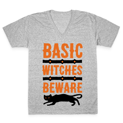 Basic WItches Beware V-Neck Tee Shirt