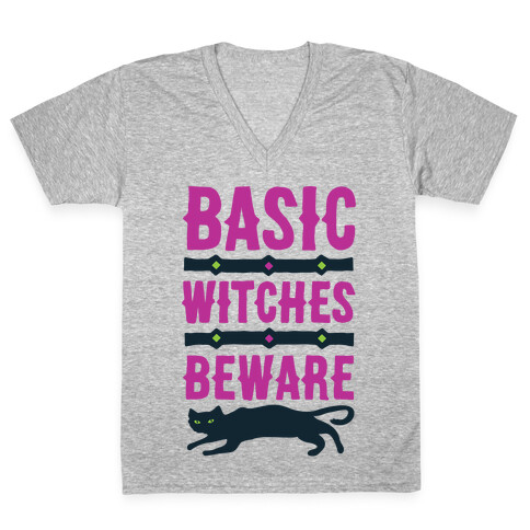 Basic WItches Beware V-Neck Tee Shirt