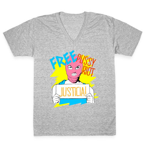 Free Pussy RIot V-Neck Tee Shirt