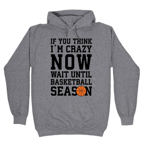 If You Think I'm Crazy Now Wait Until Basketball Season Hooded Sweatshirt