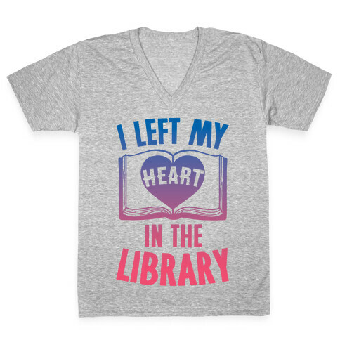I Left My Heart In The Library V-Neck Tee Shirt