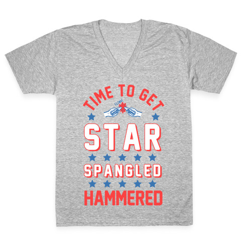 Star Spangled Hammered (crewneck) V-Neck Tee Shirt