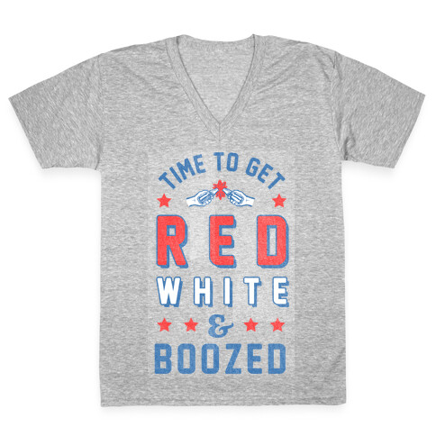 Red White & Boozed (Tank) V-Neck Tee Shirt