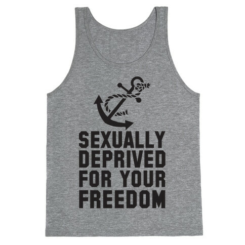 Sexually Deprived For Your Freedom (Navy) Tank Top