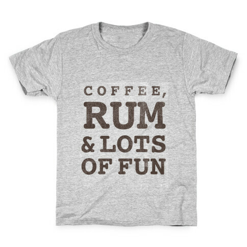 Coffee, Rum & lots of Fun (things I love v-neck) Kids T-Shirt