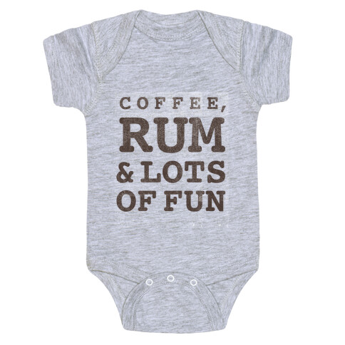 Coffee, Rum & lots of Fun (things I love v-neck) Baby One-Piece