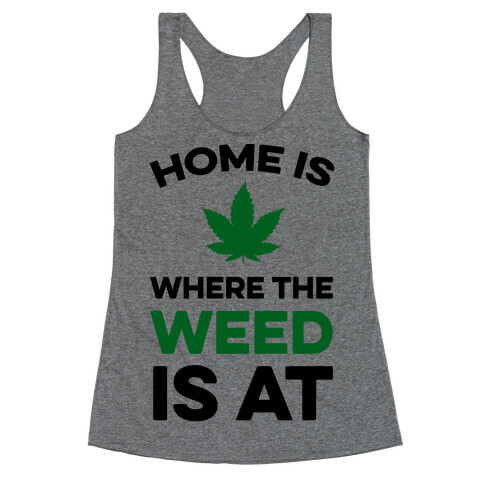 Home Is Where The Weed Is At Racerback Tank Top