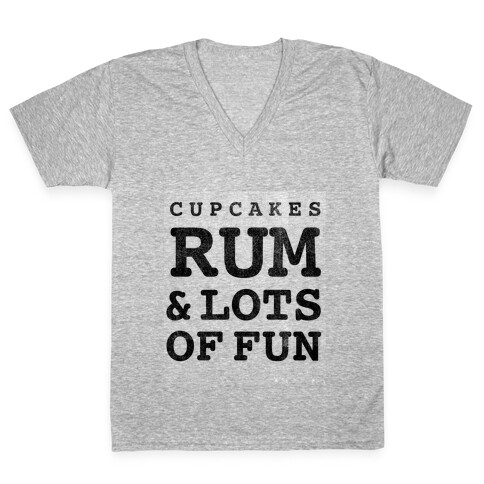 Cupcakes, Rum & Lots of Fun (things i love tank) V-Neck Tee Shirt