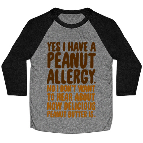 Peanut Allergy Baseball Tee