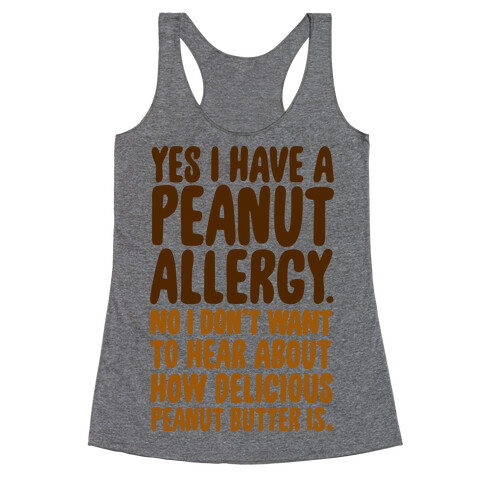 Peanut Allergy Racerback Tank Top