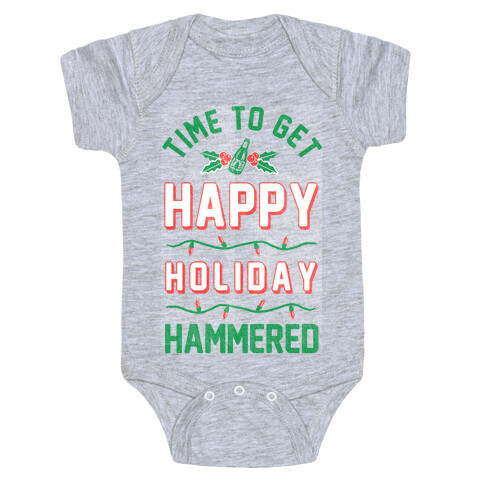 Happy Holiday Hammered Baby One-Piece