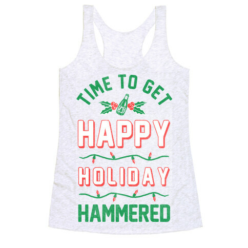 Happy Holiday Hammered Racerback Tank Top