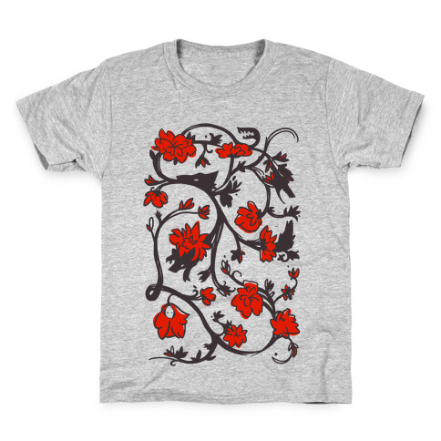 Little Red Riding Hood & Wolf Floral Pattern Kids T-Shirt