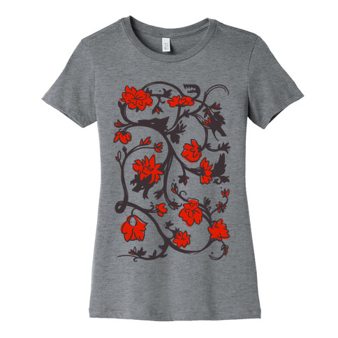 Little Red Riding Hood & Wolf Floral Pattern Womens T-Shirt