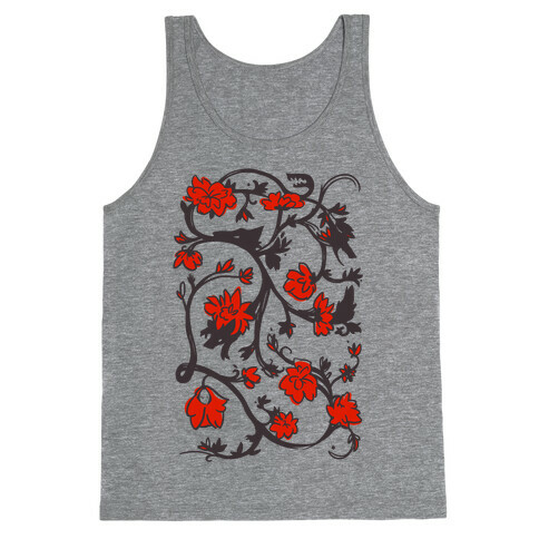 Little Red Riding Hood & Wolf Floral Pattern Tank Top