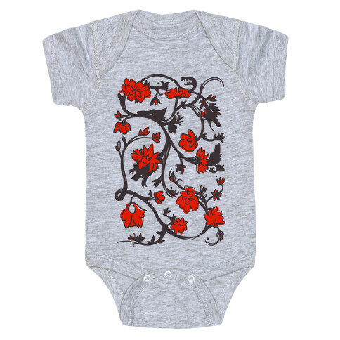 Little Red Riding Hood & Wolf Floral Pattern Baby One-Piece