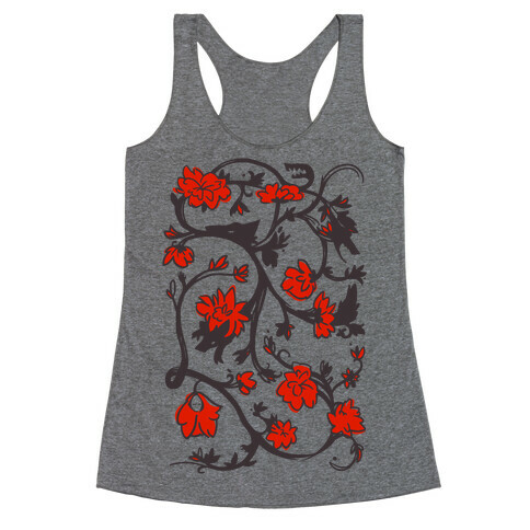 Little Red Riding Hood & Wolf Floral Pattern Racerback Tank Top