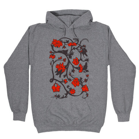 Little Red Riding Hood & Wolf Floral Pattern Hooded Sweatshirt