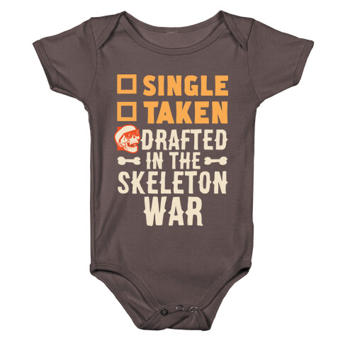 Single Taken Drafted in The Skeleton War Baby One-Piece
