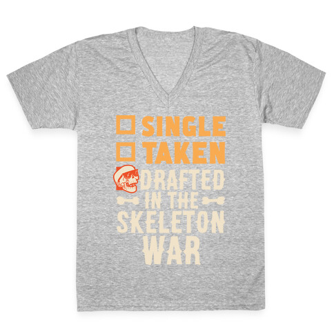 Single Taken Drafted in The Skeleton War V-Neck Tee Shirt