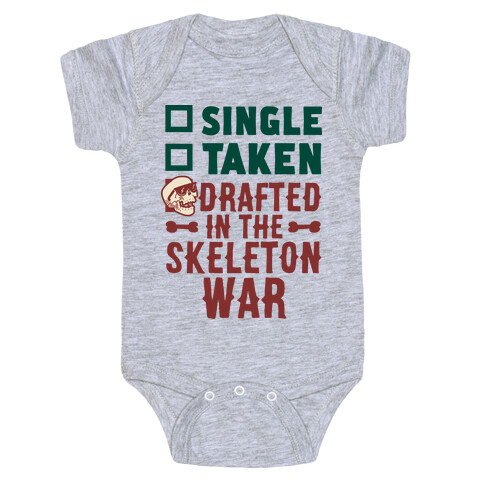 Single Taken Drafted in The Skeleton War Baby One-Piece