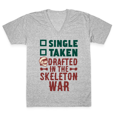 Single Taken Drafted in The Skeleton War V-Neck Tee Shirt